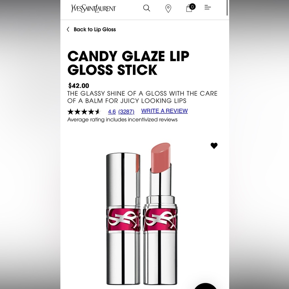 YSL CANDY GLAZE LIP GLOSS STICK - New!! (SHADE 15: SHOWCASING NUDE)